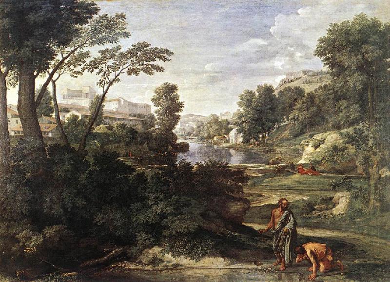 POUSSIN, Nicolas Landscape with Diogenes af china oil painting image